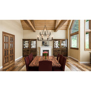 Quoizel Voyager 36in 12-Light Chandelier | Moorish Spanish Malaga Steel | Dining Room & Foyer | 36 x 36 x 36 in | Model VYR5012ML
