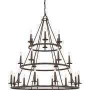 Quoizel Voyager 48in 24-Light Chandelier | Moorish Spanish Malaga Steel | Grand Foyer & Dining Room | 48 x 48 x 52 in | Model VYR5024ML