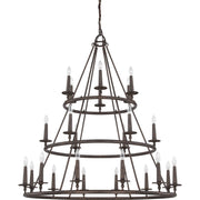 Quoizel Voyager 48in 24-Light Chandelier | Moorish Spanish Malaga Steel | Grand Foyer & Dining Room | 48 x 48 x 52 in | Model VYR5024ML