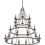 Quoizel Voyager 48in 24-Light Chandelier | Moorish Spanish Malaga Steel | Grand Foyer & Dining Room | 48 x 48 x 52 in | Model VYR5024ML