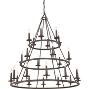Quoizel Voyager 48in 24-Light Chandelier | Moorish Spanish Malaga Steel | Grand Foyer & Dining Room | 48 x 48 x 52 in | Model VYR5024ML