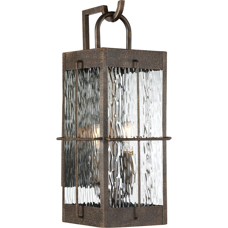 Quoizel Ward 2 Light Outdoor Lantern, Gilded Bronze