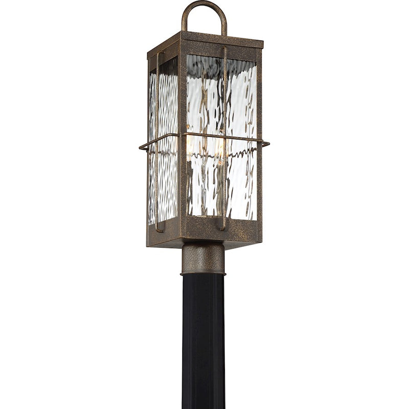 Quoizel Ward 2 Light Square Outdoor Lantern, Gilded Bronze