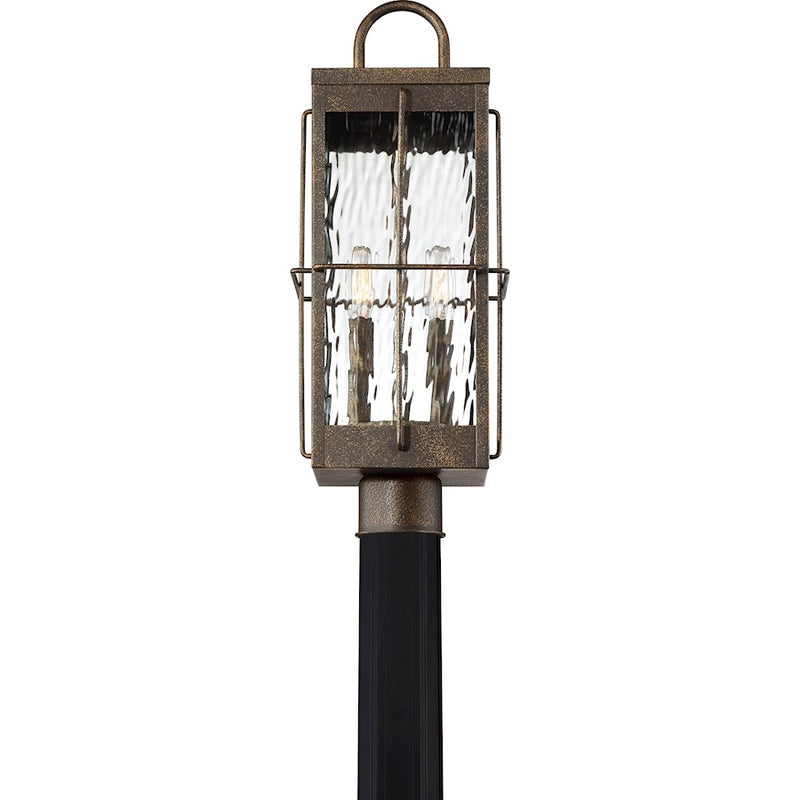 Quoizel Ward 2 Light Square Outdoor Lantern, Gilded Bronze