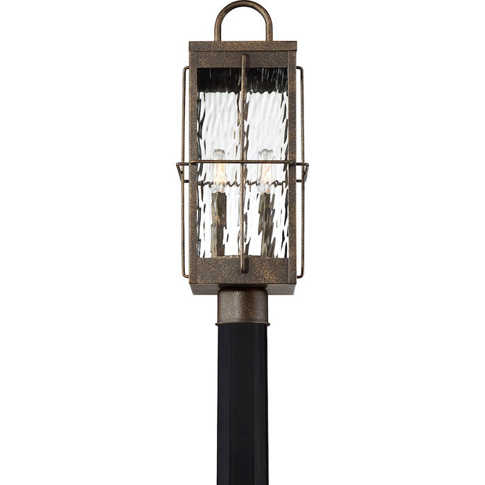 Quoizel Ward 2 Light Square Outdoor Lantern, Gilded Bronze