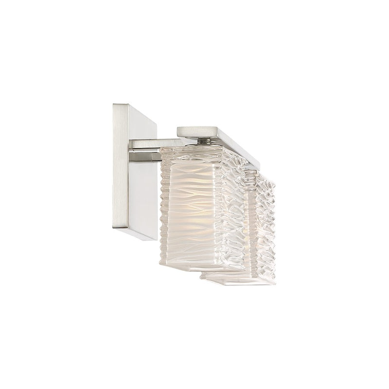 Quoizel Westcap 15in 2-Light Vanity Light | Modern Brushed Nickel and Clear Sandblasted Glass | Bathroom Vanity & Powder Room | Model WCP8602BN
