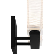 Quoizel Westcap 15in 2-Light Vanity Light | Modern Matte Black and Clear Sandblasted Glass | Bathroom Vanity & Powder Room | Model WCP8602MBK