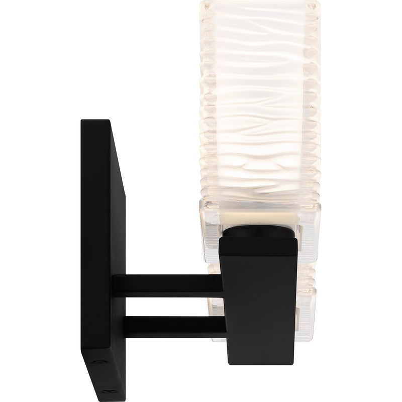 Quoizel Westcap 15in 2-Light Vanity Light | Modern Matte Black and Clear Sandblasted Glass | Bathroom Vanity & Powder Room | Model WCP8602MBK