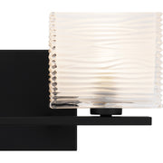 Quoizel Westcap 15in 2-Light Vanity Light | Modern Matte Black and Clear Sandblasted Glass | Bathroom Vanity & Powder Room | Model WCP8602MBK