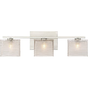 Quoizel Westcap 22.5in 3-Light Vanity Light | Modern Brushed Nickel and Clear Sandblasted Glass | Bathroom Vanity & Powder Room | Model WCP8603BN