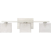 Quoizel Westcap 22.5in 3-Light Vanity Light | Modern Brushed Nickel and Clear Sandblasted Glass | Bathroom Vanity & Powder Room | Model WCP8603BN