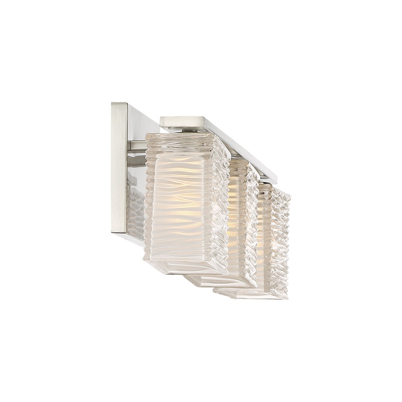 Quoizel Westcap 22.5in 3-Light Vanity Light | Modern Brushed Nickel and Clear Sandblasted Glass | Bathroom Vanity & Powder Room | Model WCP8603BN