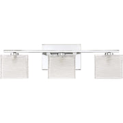 Quoizel Westcap 22in 3-Light Vanity Light | Modern Polished Chrome and Clear Sandblasted Glass | Bathroom Vanity | 22.5 x 5 x 6.75 in | Model WCP8603C
