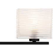 Quoizel Westcap 22in 3-Light Vanity Light | Modern Matte Black and Clear Sandblasted Glass | Bathroom Vanity | 22.5 x 5 x 6.75 in | Model WCP8603MBK