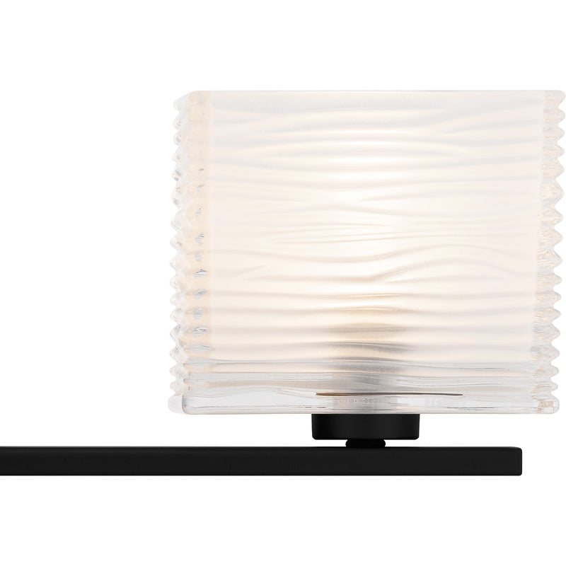 Quoizel Westcap 22in 3-Light Vanity Light | Modern Matte Black and Clear Sandblasted Glass | Bathroom Vanity | 22.5 x 5 x 6.75 in | Model WCP8603MBK