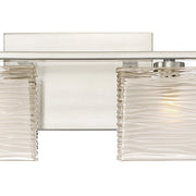 Quoizel Westcap 32in 4-Light Vanity Light | Modern Brushed Nickel and Clear Sandblasted Glass | Bathroom Vanity | 32 x 5 x 6.5 in | Model WCP8604BN