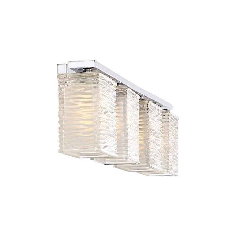 Quoizel Westcap 32in 4-Light Vanity Light | Modern Polished Chrome and Clear Sandblasted Glass | Bathroom Vanity | 32 x 5 x 6.75 in | Model WCP8604C