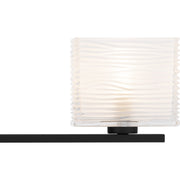 Quoizel Westcap 32in 4-Light Vanity Light | Modern Matte Black and Clear Sandblasted Glass | Bathroom Vanity | 32 x 5 x 6.75 in | Model WCP8604MBK