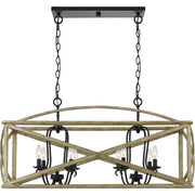 Quoizel Woodhaven Island Chandelier, Distressed Weathered Oak