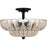 Quoizel Whitecap 4 Light Semi-Flush Mount, Mottled Cocoa/Amber Glass