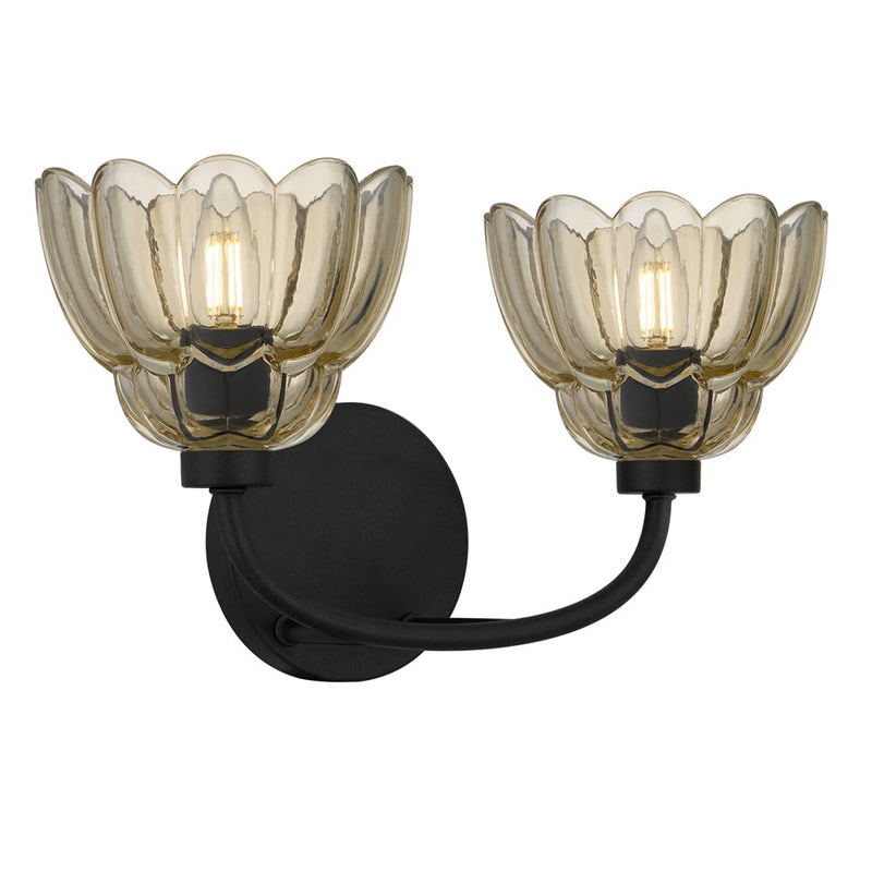 Quoizel Whitecap 2-Lt Mottled Cocoa Vanity Light, Mottled Cocoa - WHP8615MC