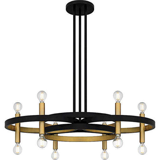 Quoizel Winsland 12Light Chandelier, Matte Black/ - WID5030MBK