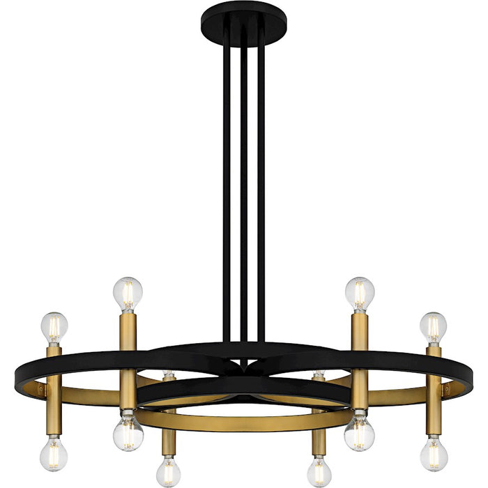 Quoizel Winsland 12Light Chandelier, Matte Black/ - WID5030MBK