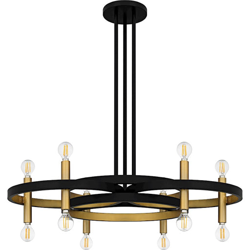 Quoizel Winsland 12Light Chandelier, Matte Black