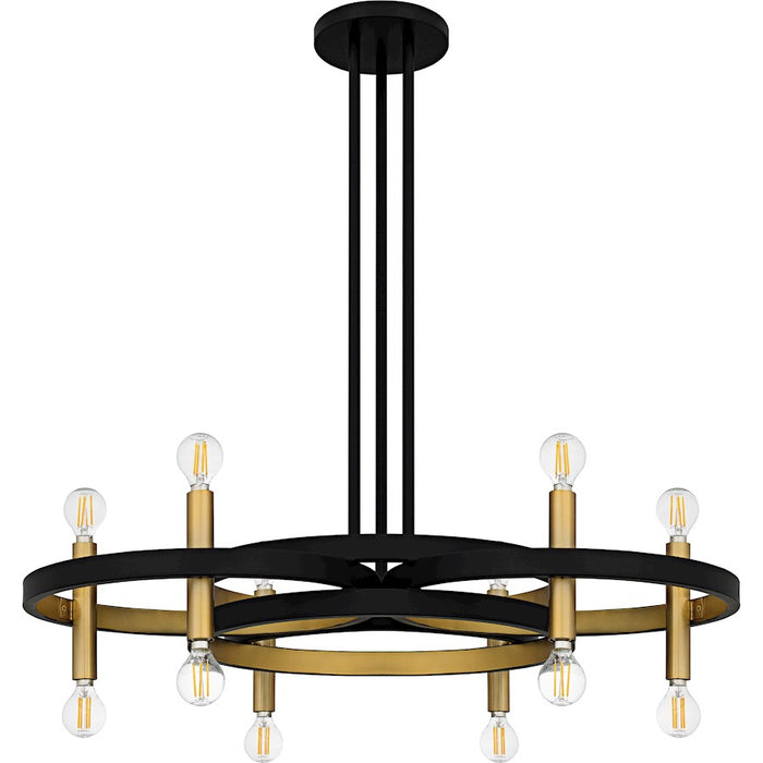 Quoizel Winsland 12Light Chandelier, Matte Black