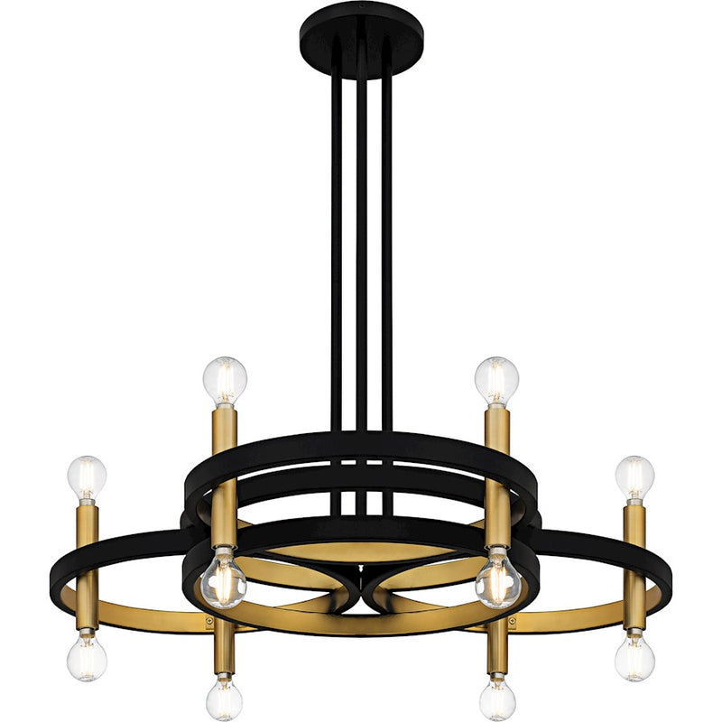 Quoizel Winsland 12Light Chandelier, Matte Black