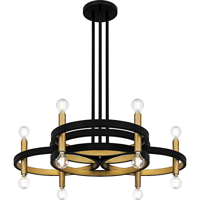 Quoizel Winsland 12Light Chandelier, Matte Black