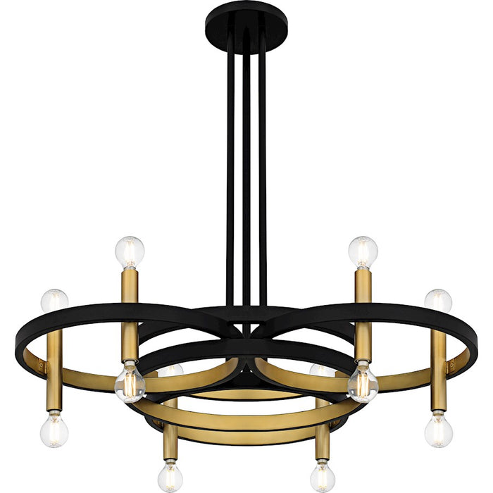 Quoizel Winsland 12Light Chandelier, Matte Black