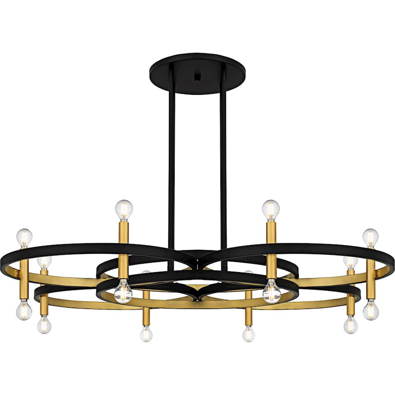 Quoizel Winsland 16Light Chandelier, Matte Black/ - WID5050MBK