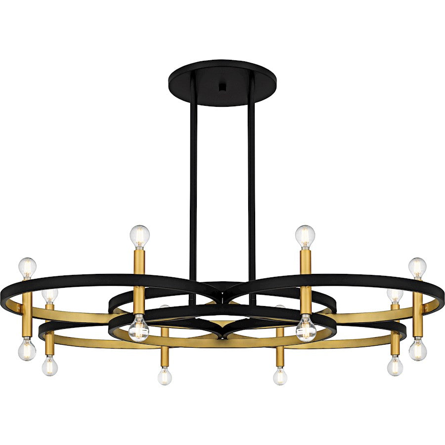 Quoizel Winsland 16Light Chandelier, Matte Black/ - WID5050MBK