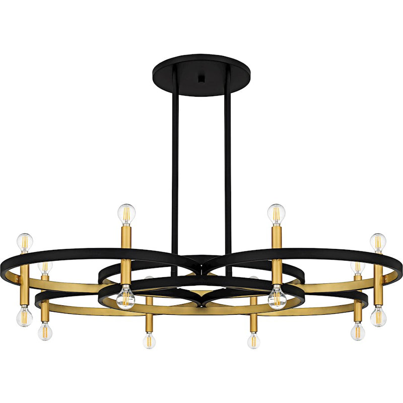 Quoizel Winsland 16Light Chandelier, Matte Black