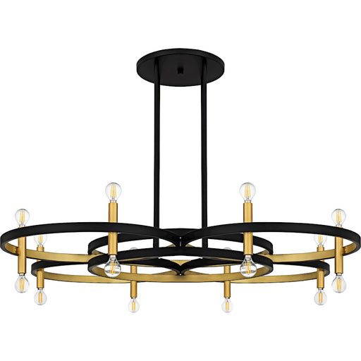 Quoizel Winsland 16Light Chandelier, Matte Black