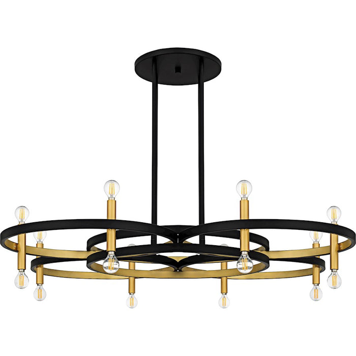 Quoizel Winsland 16Light Chandelier, Matte Black