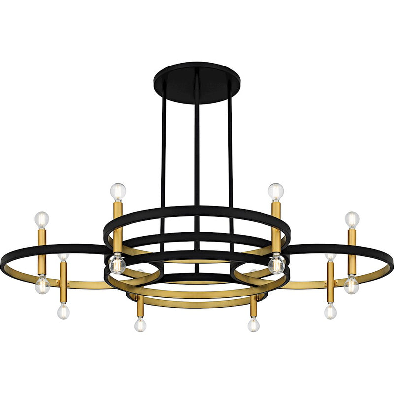 Quoizel Winsland 16Light Chandelier, Matte Black