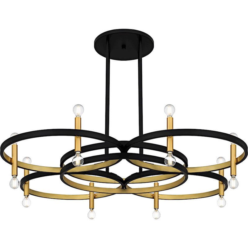 Quoizel Winsland 16Light Chandelier, Matte Black