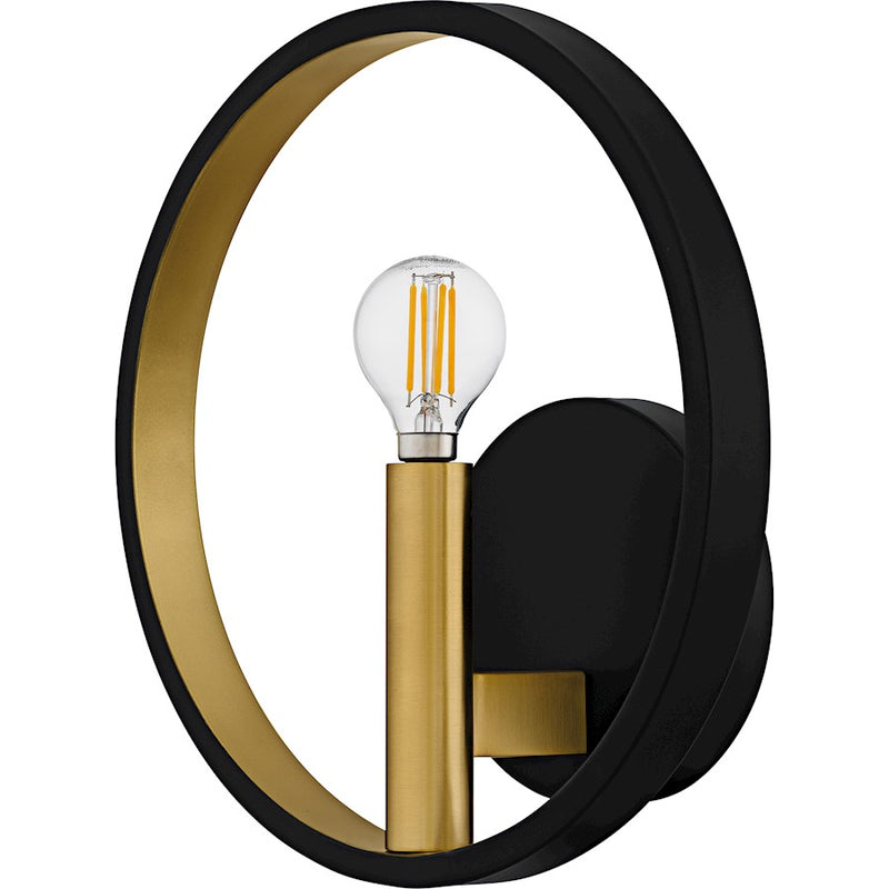 Quoizel Winsland 1Light Wall Sconce, Matte Black