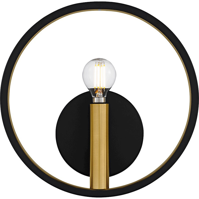 Quoizel Winsland 1Light Wall Sconce, Matte Black