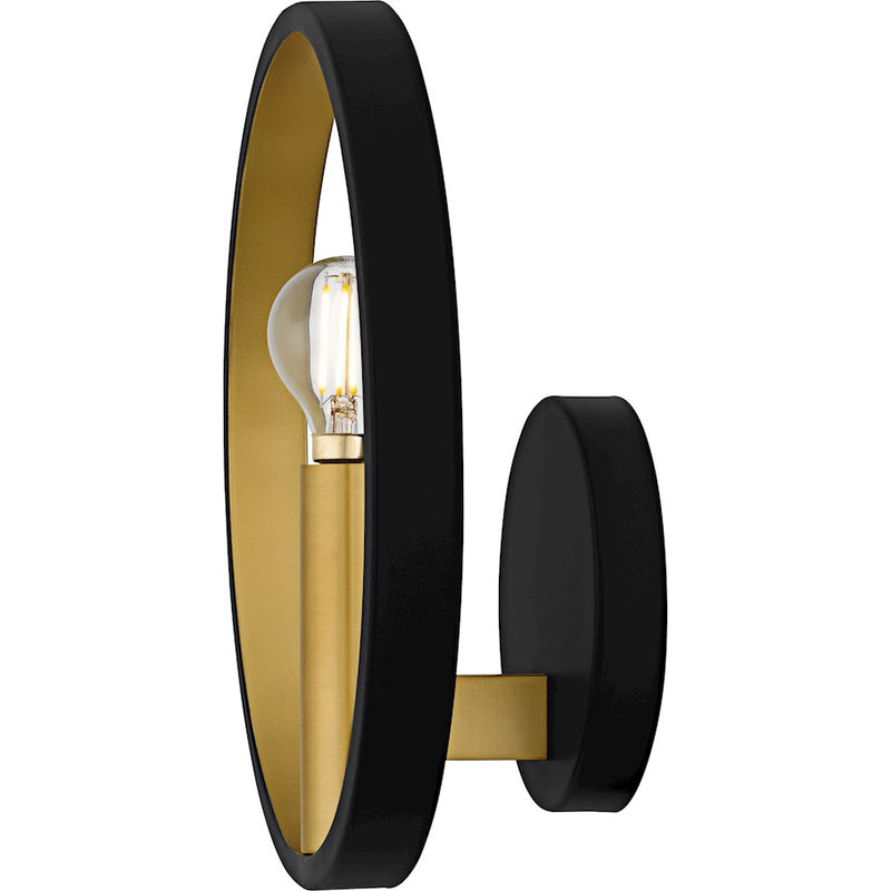 Quoizel Winsland 1Light Wall Sconce, Matte Black