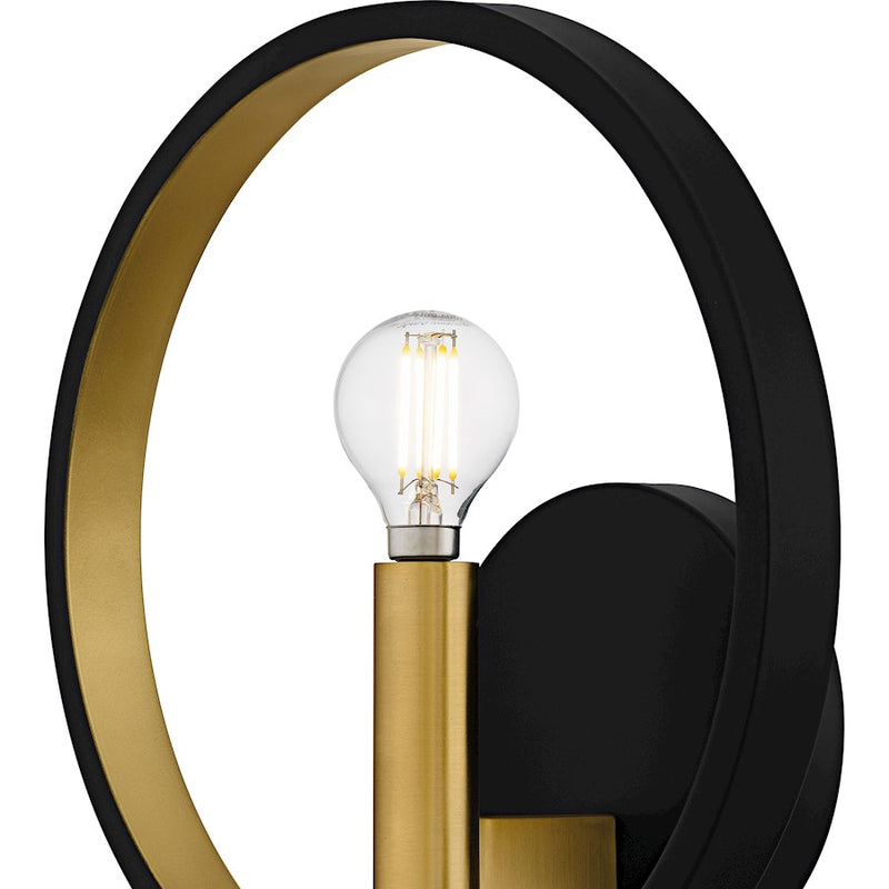 Quoizel Winsland 1Light Wall Sconce, Matte Black
