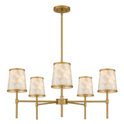 Quoizel Windley 5-Lt Brushed Gold Chandelier, Brushed Gold - WIND5032BRG