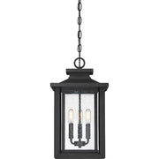 Quoizel Wakefield 20in 3-Light Outdoor Lantern | Coastal Earth Black and Clear Seedy Glass | Covered Patio & Entryway | Model WKF1911EK