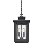 Quoizel Wakefield 20in 3-Light Outdoor Lantern | Coastal Earth Black and Clear Seedy Glass | Covered Patio & Entryway | Model WKF1911EK