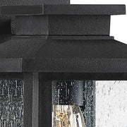 Quoizel Wakefield 11in 1-Light Outdoor Wall Lantern | Coastal Earth Black and Clear Seedy Glass | Porch & Entryway | Model WKF8407EK