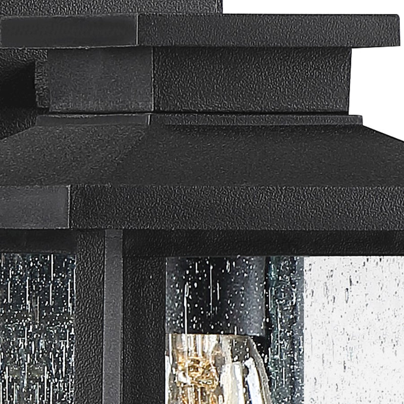 Quoizel Wakefield 11in 1-Light Outdoor Wall Lantern | Coastal Earth Black and Clear Seedy Glass | Porch & Entryway | Model WKF8407EK