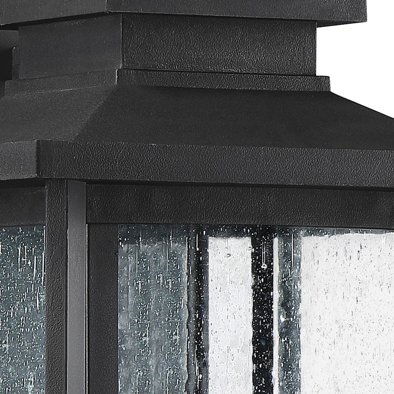 Quoizel Wakefield 11in 3-Light Outdoor Wall Lantern | Coastal Earth Black and Clear Seedy Glass | Entryway & Porch | Model WKF8411EK