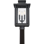 Quoizel Wakefield 11in 3-Light Outdoor Lantern | Coastal Earth Black and Clear Seedy Glass | Front Porch & Patio | Model WKF9011EK